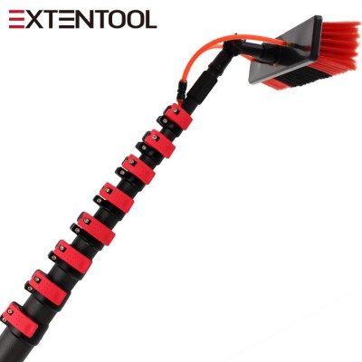 Extentool 20-60ft carbon fibre water fed pole 6-18m solar panel cleaning kit equipment and window brush wtih telescopic