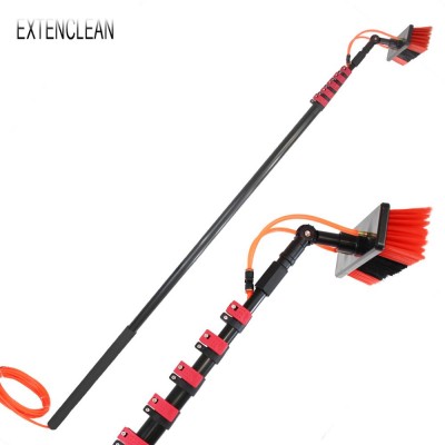 Extenclean long handle  9 meters telescopic window cleaning brush with water flow through washing tools